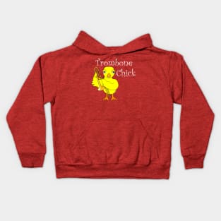 Trombone Chick White Text Kids Hoodie